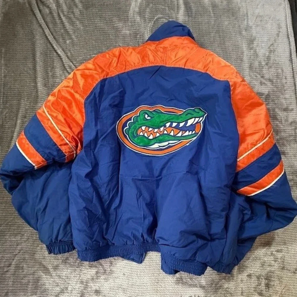 Vintage Starter Florida‎ Gators Puffer Jacket Blue Orange Mens XL NO ZIPPER